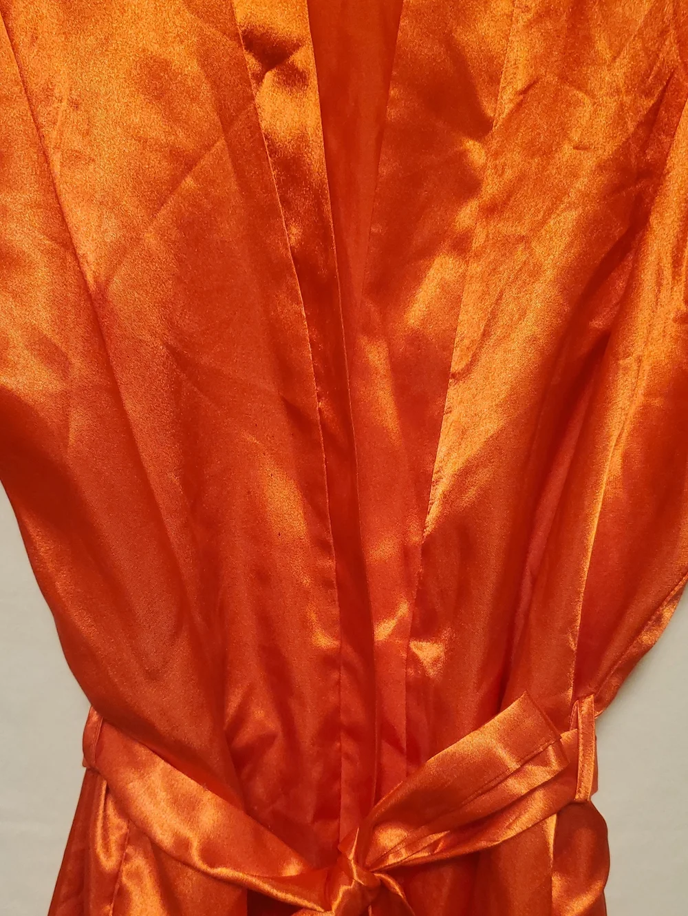 Vintage Frederick’s of Hollywood Satin Orange Kimono Style Robe With Belt S/M